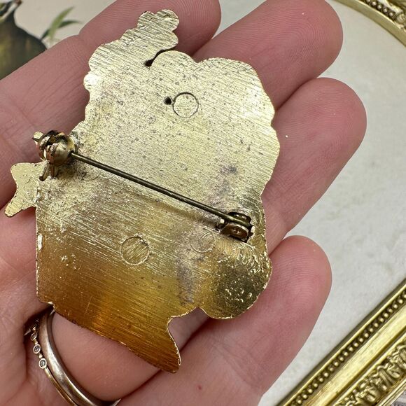 Vintage Jewelry Santa Ringing Bell Brooch Christmas Pin Santa Bell Brooch - Picture 3 of 4